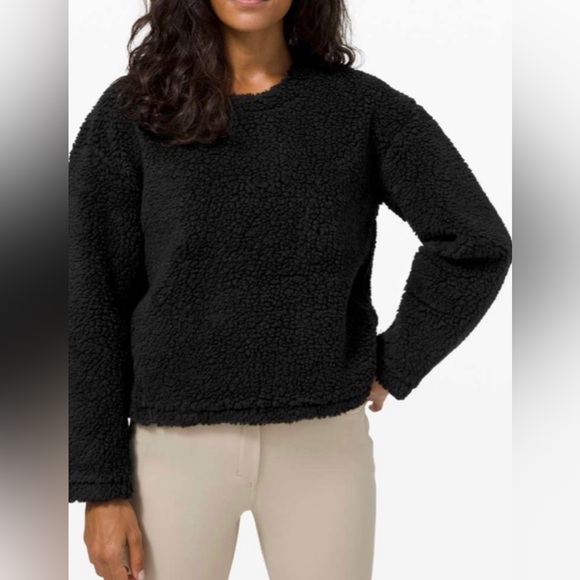 lululemon athletica Sweaters - LULULEMON wool whenever crew black sherpa size 6